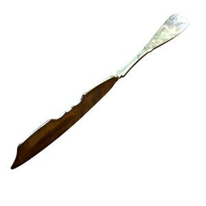 Antique Silver Plated Twisted shaft butter knife spreader Victorian silverware